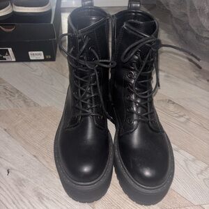 Steve Madden Black Combat Boots
